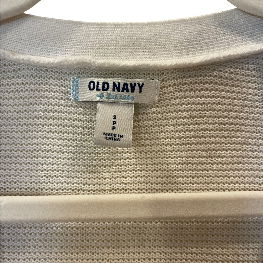 Old Navy Women's White Long Sleeve Button Front Cardigan Sweater Small Petite - Picture 5 of 5